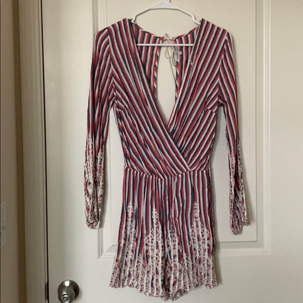 Red white and blue romper